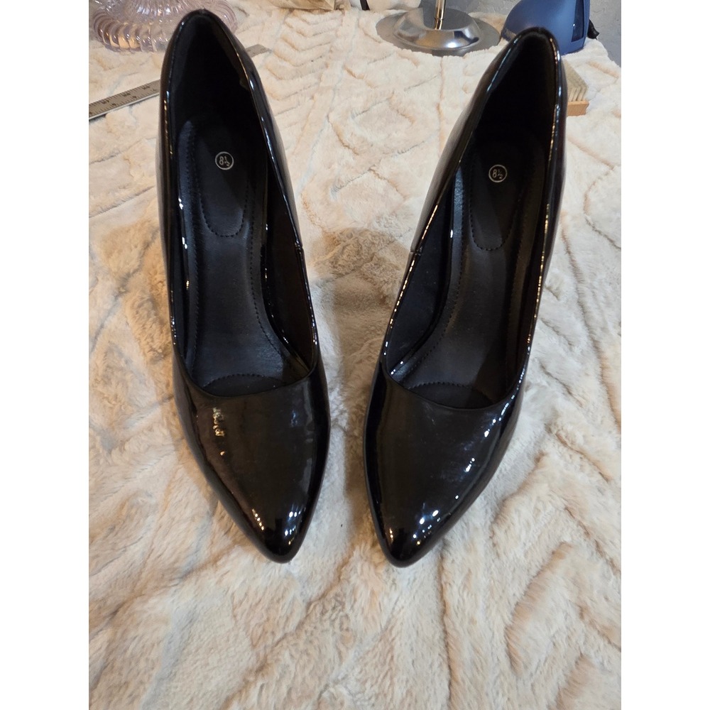 Black Patent Pointed Toe Stiletto‎ Pumps High Heels Womens Size 8.5 - Picture 7 of 11